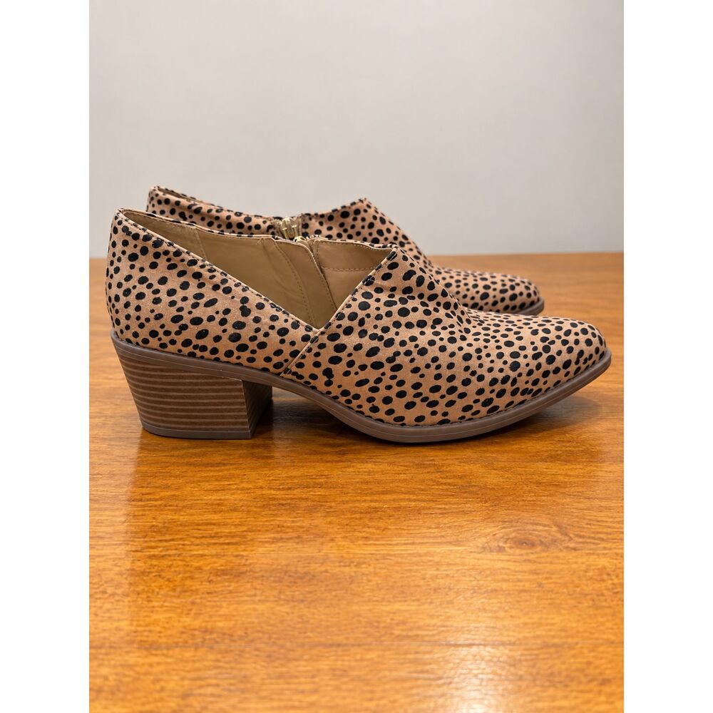 Maurices Women’s 9M Cheetah Leopard Print Pointed Toe Block Heel Booties